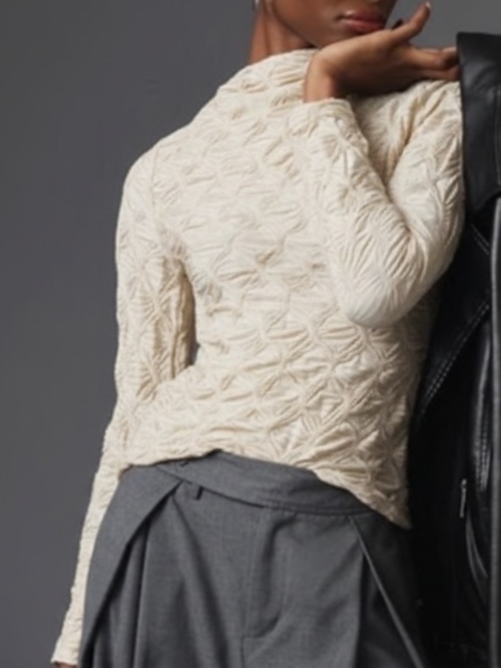 Maeve by Anthropologie Puckered Mock Neck Shirt